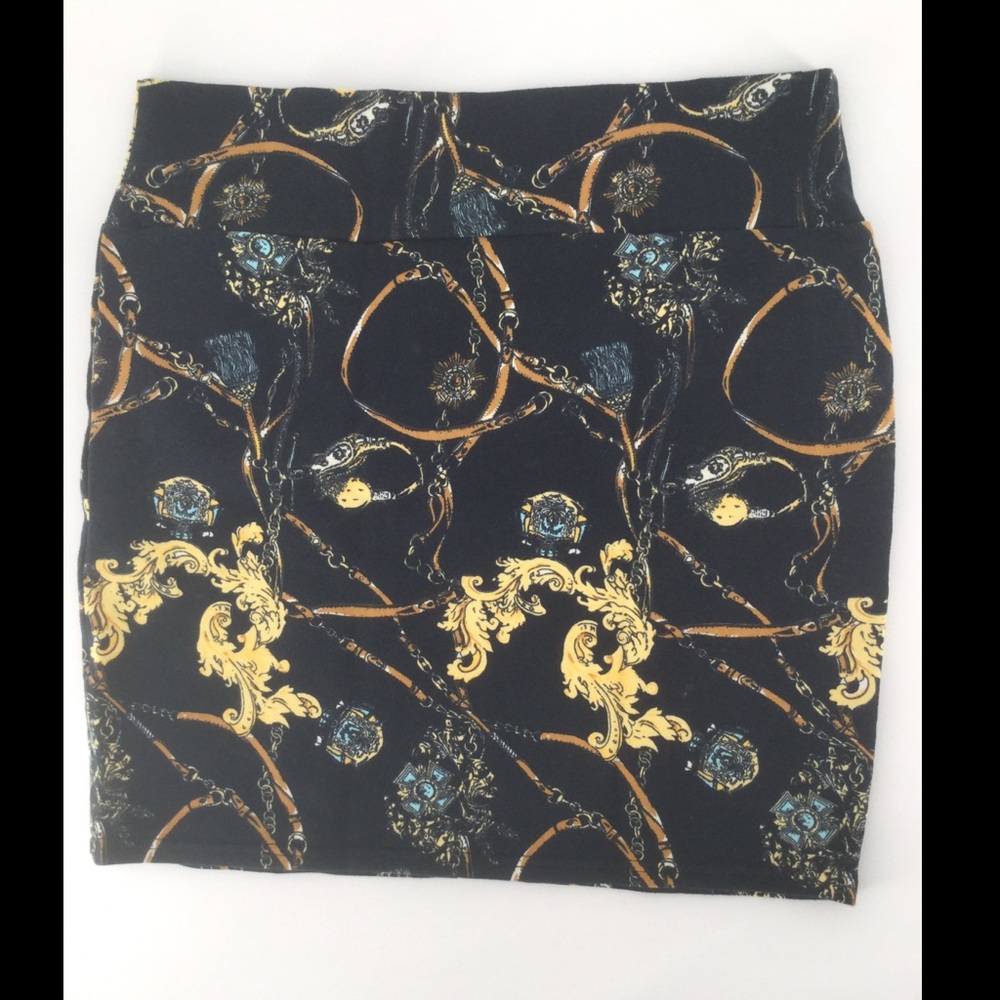 Cotton On Small Blue with Belt Pattern Mini Skirt